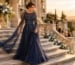 Elegant navy A-line mother wedding gown