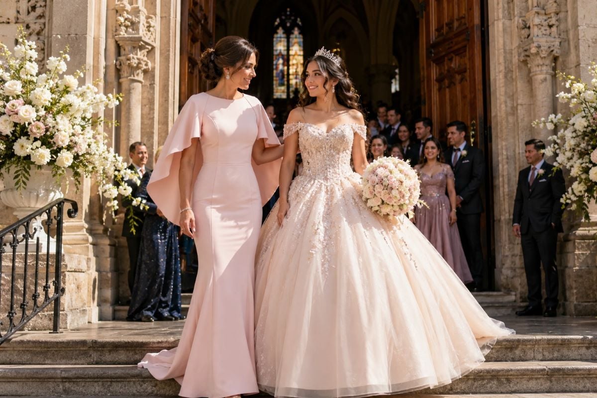Blush pink mother gown