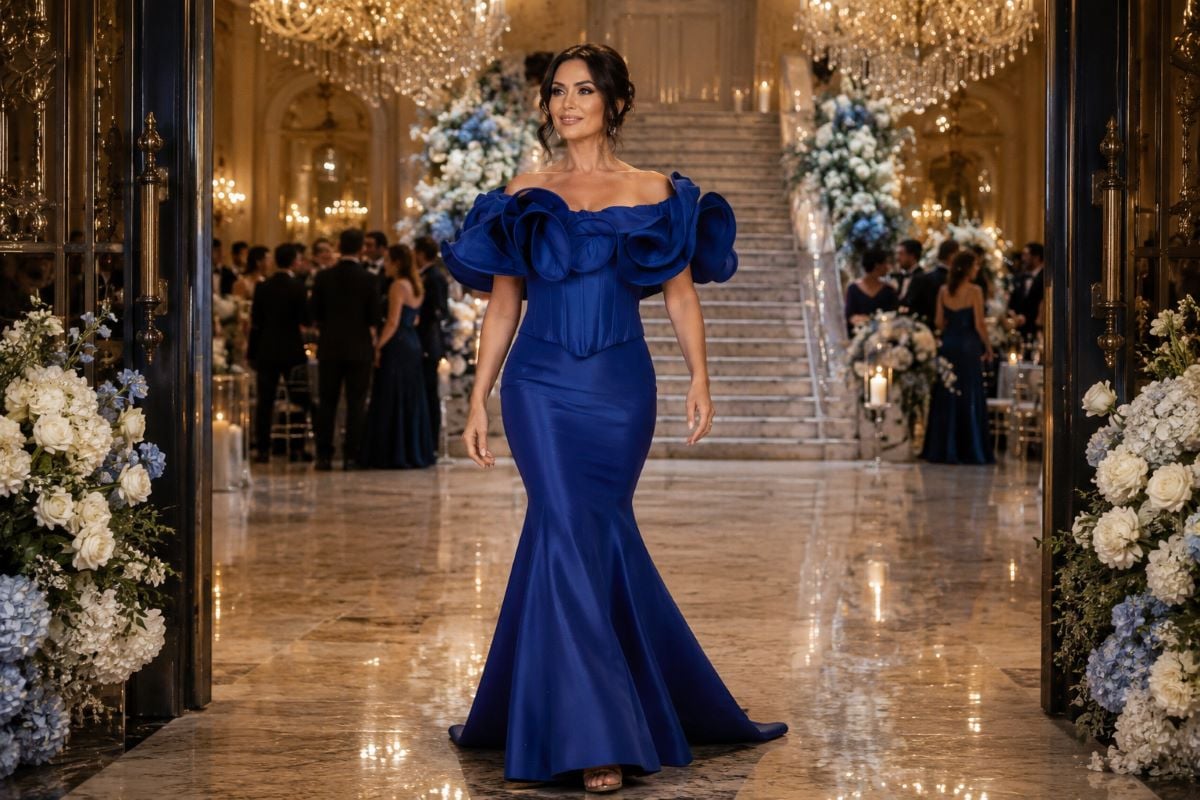 Royal blue mother gown