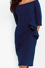 fitted short mob dress in navy