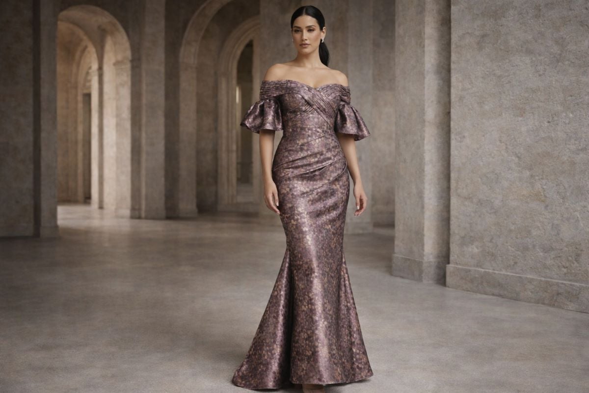 Off shoulder mermaid mother of the bride gown