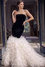 black and white ruffled dress 45670