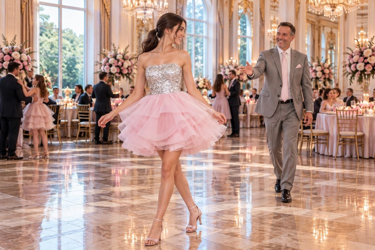 Pink father daughter dance party dress