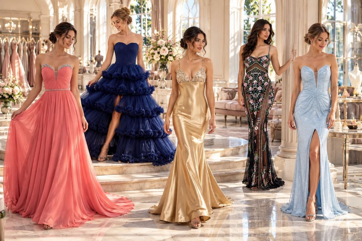 Prom dress sizing and silhouette comparison