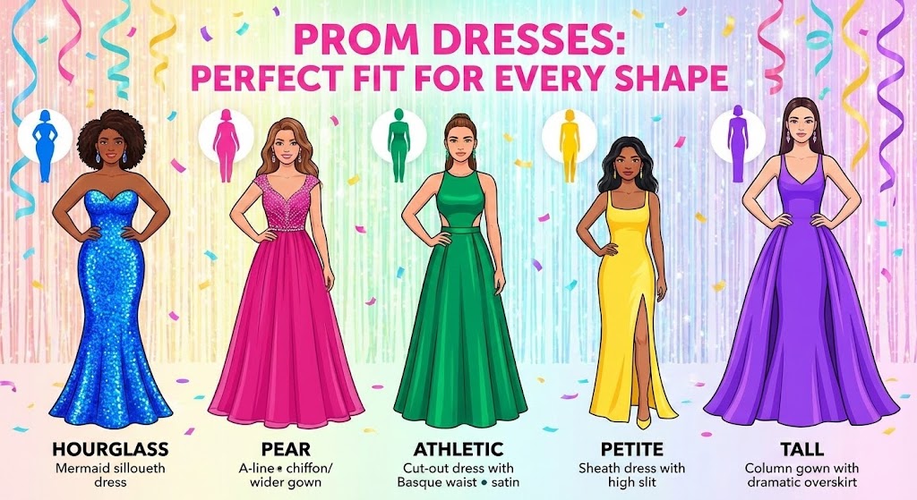 Body shape guide for prom dresses