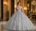 Quinceañera ball gown with floral appliqué and voluminous tulle skirt