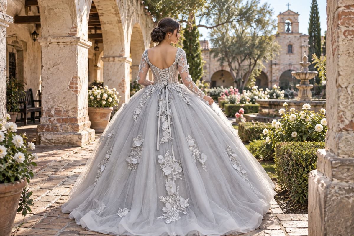 Elegant quinceanera updo for morning mass