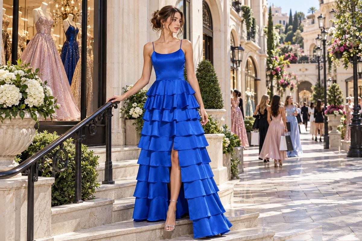 Royal blue authorized retailer prom gown