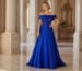 Royal blue off-shoulder A-line mother of the bride gown