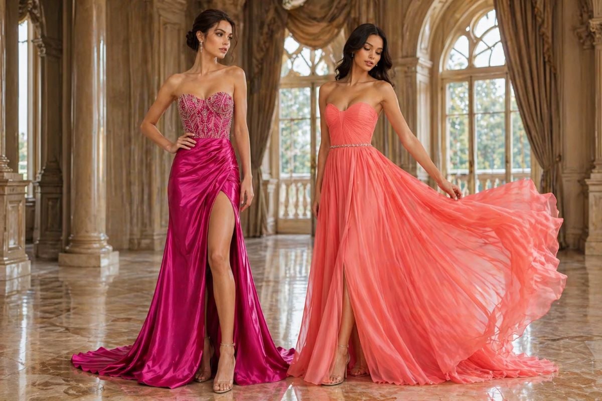 Satin vs chiffon prom dresses