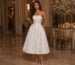 Bride in strapless tea-length dress