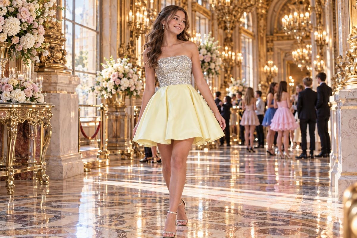 Sparkling Bat Mitzvah glam party dress