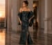 Structured metallic mother of the bride gown