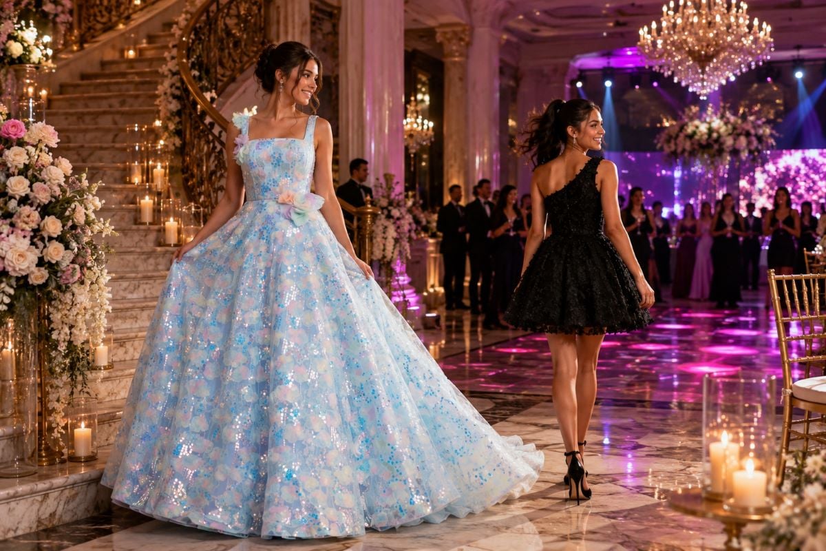 Sweet 16 dress change editorial fashion looks