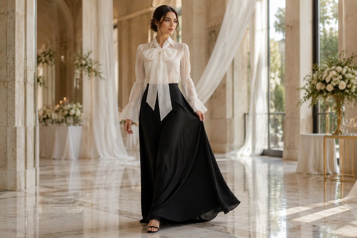 Floral jacquard two piece couture outfit
