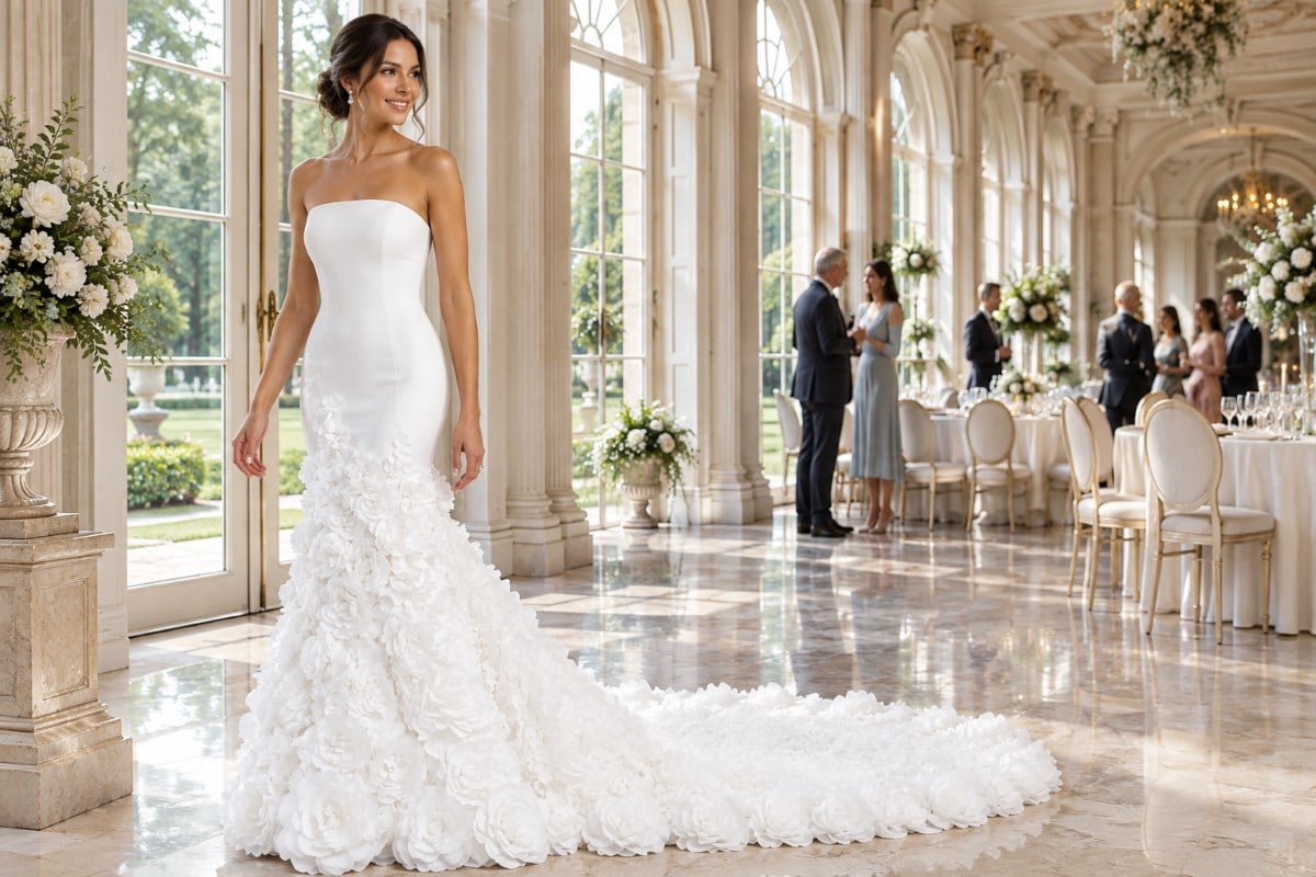 Wedding after party bridal gown editorial