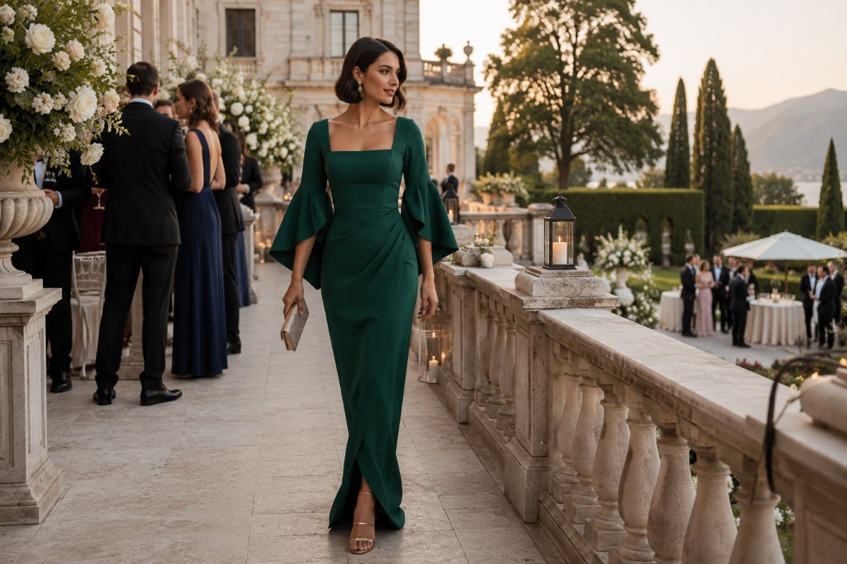 Elegant wedding guest dress etiquette look